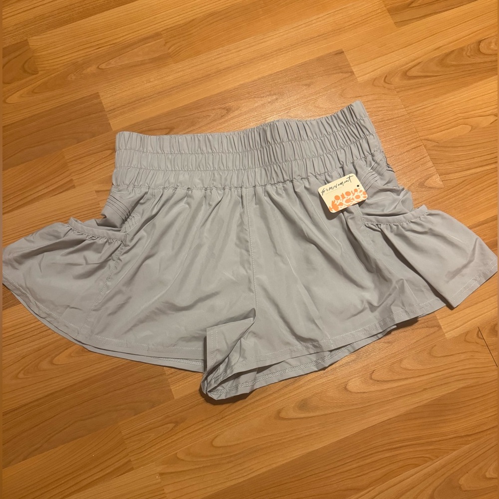 Free People Movement Get Your Flirt On Gray Shorts